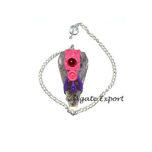 Amatista orgonita tibetano péndulo con granate taxi - Product Image 1