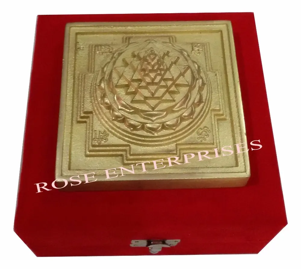 Pirinç antika Vastu Meru Shree Yantra için Vastu ev Pooja refah Shri Laxmi Yantra Lakshmi Yantra için arabuluculuk