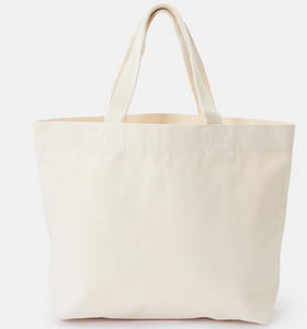 Bolsa de compras de lona ligera Natural de algodón Premium 100%, logotipo de tamaño personalizado adjunto, suministro a granel, India, respetuoso con el medio ambiente - Product Image 1