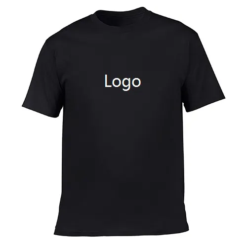 T-shirt T-shirt in bianco tinta unita con Logo personalizzato da uomo in cotone 100% di alta qualità all'ingrosso per uomo