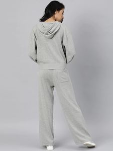 Ensemble de jogging unisexe hiver 2025 pour femme, 2 pièces, à capuche, respirant, grandes tailles, écoresponsable, avec logo personnalisé - Product Image 3