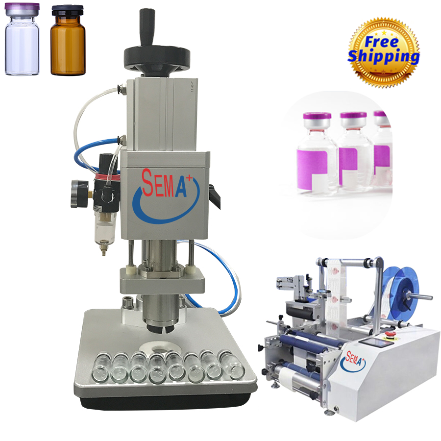 Standard machine Pneumatic Aluminum Plastic Ampoule liquid pharma bottle Crimper Capping Machine