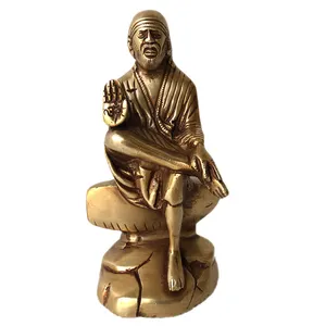 希尔迪坐着雕像的黄铜手工赛巴巴