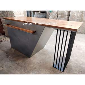 Mesa de escritorio ejecutiva para oficina en casa grande de madera maciza con gabinete diseño moderno hecho a mano para estudio escolar hecho en India - Product Image 6