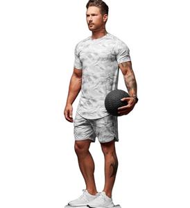 Slimfit-Conjunto de camiseta y pantalones cortos de verano para hombre, Camiseta y pantalón corto con estampado de camuflaje, personalizado - Product Image 1