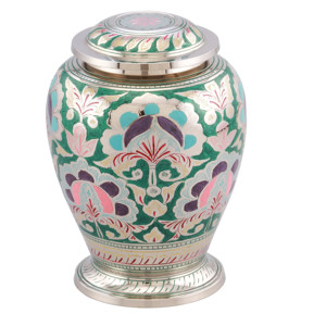 Urnes funéraires pour adultes en laiton de haute qualité et belle conception multicolore avec urnes funéraires en métal fini vert pour Ashe humain - Product Image 6