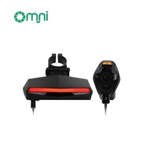 Omni באיכות גבוהה אופני חכם אלחוטי USB נטענת בטיחות בלם הפיכת אות אופניים אחורי זנב אור