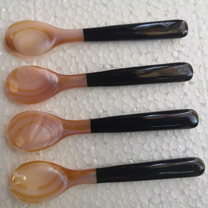 Set of two luxury pink mother of pearl spoon, polish spoon, food save spoon - Product Image 5