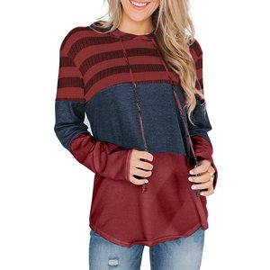 Sudadera con Capucha para Mujer, Diseño Color Block, Estilo Casual, Holgada, Manga Larga, Marca OEM - Product Image 1