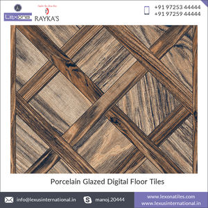 Design moderne 600x600mm Patch en bois attrayant en porcelaine polie vitrifiée de couleur Carrelages de sol numériques émaillés pour usage intérieur - Product Image 3