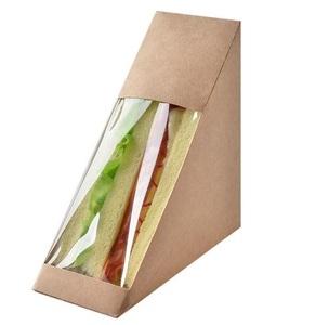 Brown Kraft Paper Sandwich Packing Box With <b>Clear</b> Window - Product Image 3