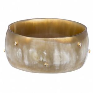 Brazalete de cuerno con latón hecho a mano, joyería de moda, joya de bocina de tamaño medio - Product Image 5