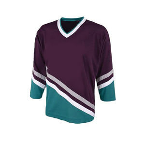 Jersey de hockey sobre hielo de color amarillo liso con cuello en V personalizado sublimado nombre del equipo y logotipo uniforme de hockey sobre hielo para hombres - Product Image 6