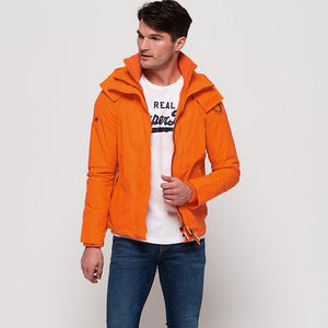 Veste coupe-vent en nylon décontractée pour hommes de grande taille, légère avec capuche, fermeture à glissière, techniques lavées en coton pour l'automne - Product Image 1