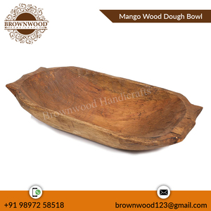 Bol de service à pâte en bois fait main au design élégant pour servir un bol à bougie sculpté en bois personnalisé de fournisseur indien de confiance - Product Image 4