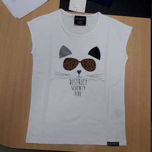 T-shirts sans manches pour filles 100% coton blanc imprimé avec des techniques sexy en tissu jersey - Product Image 1