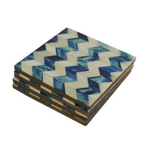 Wood and Bone Inlay <b>Table</b> <b>Coasters</b> - Product Image 1