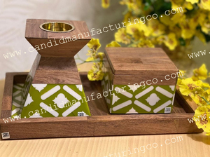 Caja de Mubkhar con incrustaciones de nácar a precio barato especial Eid con juego de bandejas Quemador Bakhoor Madkhan/Bandeja para servir - Product Image 4