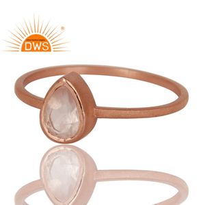 Bague empilable en argent sterling 925 avec quartz rose naturel pour femmes fabricant de bijoux - Product Image 2