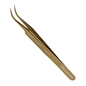 Eyelash Extension Strong Curved Tip Tweezer in Gold Color Private Label, Stainless Steel Eyelash Extension Tweezer Private Label - Product Image 3