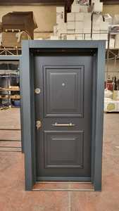 โลหะหุ้มเกราะภายนอกทำจากสเตนเลสสตีลไม้กระจกนิรภัยดีไซน์กันขโมยประตูรักษาความปลอดภัยแบบหรูหราทันสมัย - Product Image 3