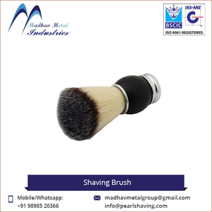 Pinceau à raser synthétique le plus populaire de la marque Pearl, avec manche métallique, pour salon et soin de la barbe, exportateur - Product Image 4