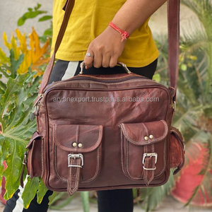 Real Goat Leather Unisex <b>Messenger</b> Shoulder Sling <b>Bag</b> <b>Laptop</b> <b>Bag</b> Office Use <b>Messenger</b> <b>Bag</b> - Product Image 2
