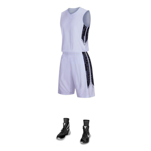 Los jóvenes de la Universidad camisetas de Baloncesto de los hombres, los niños transpirable de uniformes de baloncesto Camisas Pantalones cortos conjunto blanco y negro - Product Image 4
