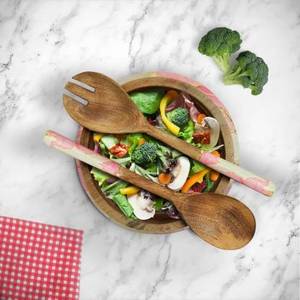 Wooden salad <b>servers</b> with a painted shaft. Length 29 cm. - Product Image 5