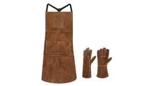 High Quality Heat-Resistant Split <b>Leather</b> <b>Aprons</b> Premium Garments for Usage - Product Image 4