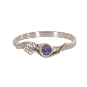 Available In Stock New Design Minimal Amethyst Stacking Ring Wholesale 925 Sterling Silver Handmade Jewelry