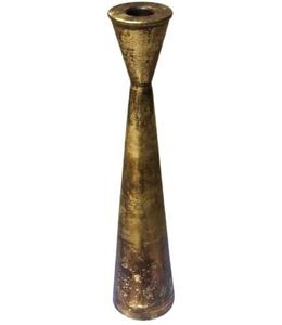 Bougeoir doré en forme de cône en métal 1 pièce, décoration de fête et de mariage, porte-bougie - Product Image 1