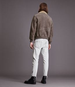 Nouvelle arrivée, prix de gros, veste bomber en cuir d'agneau de haute qualité, veste de moto en toile, taille plus - Product Image 4