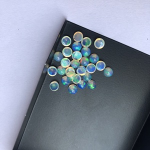 Opale éthiopienne blanche naturelle de 5 mm, certifiée IGI, lisse, ronde, cabochons calibrés en vrac, fournisseur en gros, fabrication de bijoux - Product Image 1