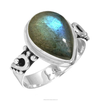Grandes bagues en argent plaqué bohème faites à la main avec pierres précieuses de labradorite audacieuses, designs classiques vintage pour femmes, bijoux de fête pour détaillants