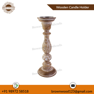 Lot de 3 bougeoirs décoratifs durables en bois de manguier massif Vente en gros de qualité supérieure pour vendeurs en ligne à prix abordable - Product Image 3