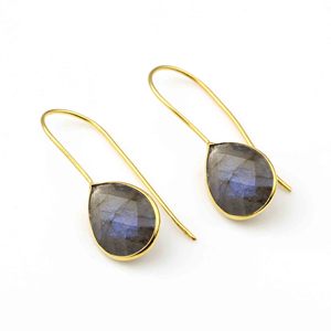 2025 meilleure qualité 925 argent Sterling plaqué or Labradorite poire boucles d'oreilles bijoux de fête de mariage pour les femmes cadeau d'anniversaire - Product Image 6