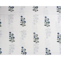 100% coton main bloc imprimé blanc et bleu tissu de courtepointe Style indien pour couverture rideaux couture écharpes et tissu décoratif