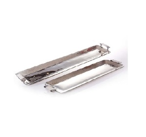 Gran Venta de bandeja de servicio de vidrio con forma de espejo Rectangular, acabado brillante de acero, característica decorativa, desayuno, Pasta, postre, uso doméstico - Product Image 2