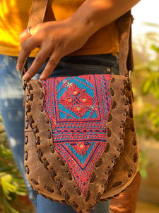 Sacs à main Banjara Vintage en cuir pour femmes, sacoche brodée ethnique, sac à bandoulière Vintage - Product Image 4