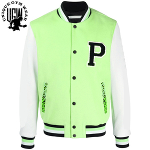 Chaqueta universitaria con cuello levantado personalizada para hombre, Mangas de lana y cuero Melton de invierno, estilo Letterman al por mayor con proceso de revestimiento - Product Image 2