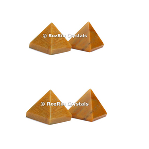 Pyramide de jaspe jaune en pierre précieuse - Product Image 1