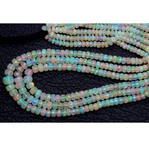 Perles à facettes en opale éthiopienne, pierres rondes naturelles de 16 pouces, de qualité supérieure, livraison gratuite - Product Image 2