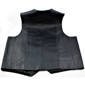 Superbes gilet de motard en cuir véritable pour hommes, gilet sans manches à col en v, Logo personnalisé imprimé - Product Image 5