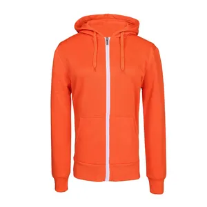 Sudadera con capucha deportiva para hombre, con bordado personalizado, color naranja, liso, S-XL