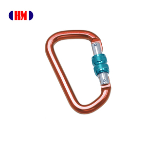 Mosquetón de escalada en roca con forma de D, gancho de aluminio para montañismo, certificado CE - Product Image 1