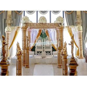 Increíble boda india tradicional Mandap tradicional boda india fibra Mandap Grand Tamil boda hindú Golden Mandap EE. UU. - Product Image 1