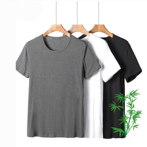 Camisetas personalizadas de algodón y LICRA para hombre, camisetas transpirables antibolitas con estampado de patrón sólido y logotipo de talla grande, camisetas de lana con hombros descubiertos - Product Image 2