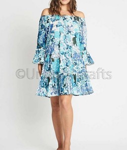 À la recherche de chaud piscine hors épaule Style Vintage à manches longues femmes tuniques hauts avec sacs assortis robes pour femmes - Product Image 2
