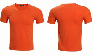 ผ้าฝ้าย 100% เย็บปักถักร้อยโลโก้พิมพ์กีฬากลางแจ้ง V คอออกกําลังกาย SLIM FIT Casual hip hop ป้ายที่กําหนดเองผู้ชาย T เสื้อ - Product Image 3